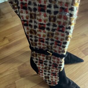 Chic Patterned Knee-High Boots